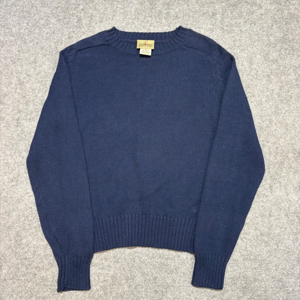 J Crew Outfitters Mens Navy Blue Cotton Knit Crewneck Sweater Vintage Size M